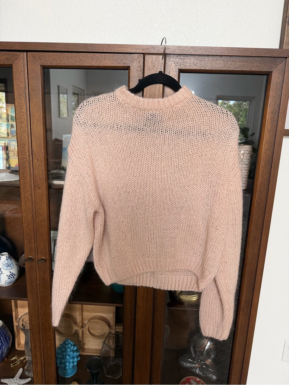 H&M Women's Cowl Turtleneck Sweater in Blush Pink